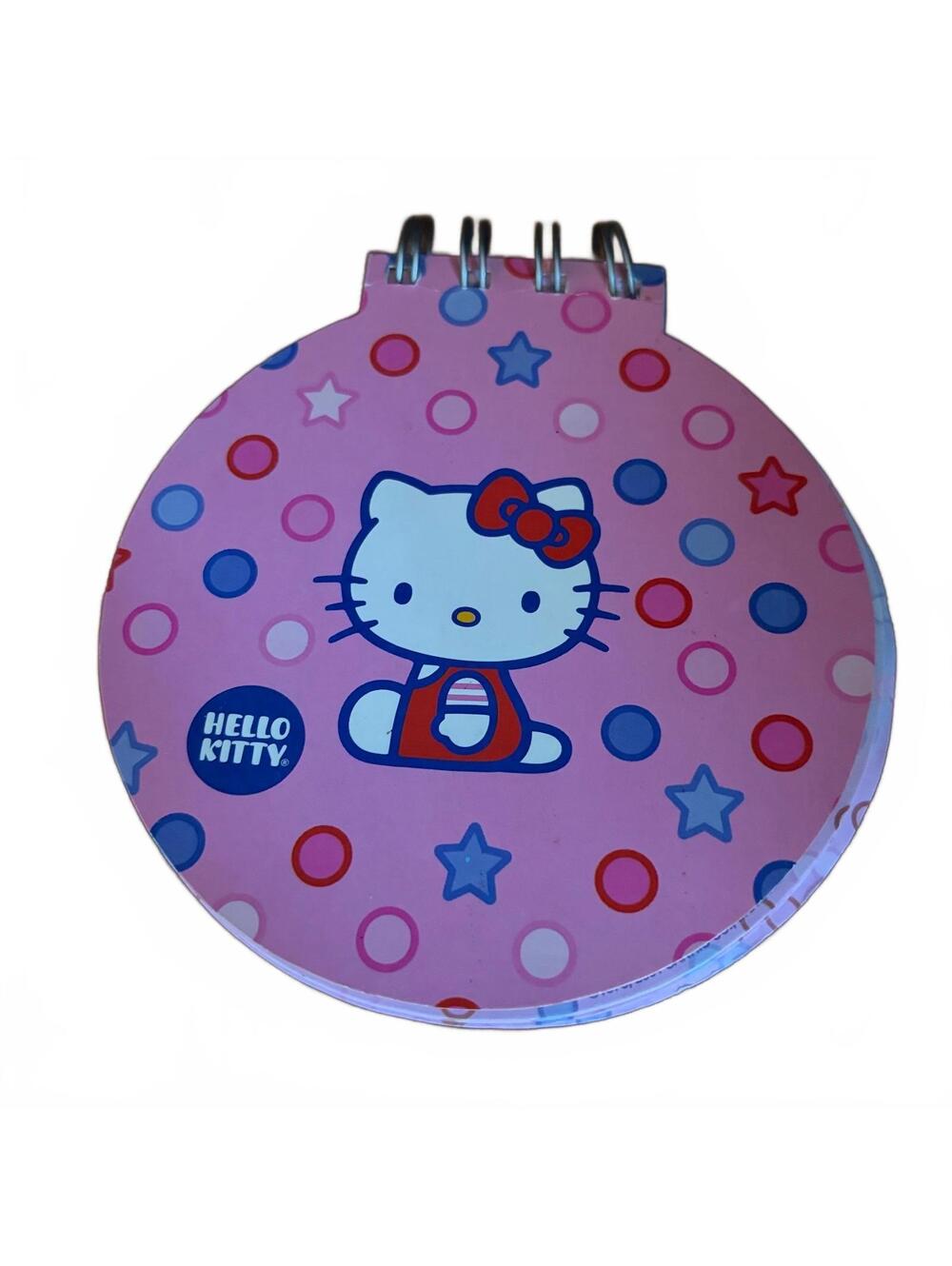 Y2K Sanrio Hello Kitty Notepad Notebook Round Circle Dots Kawaii Vintage 2001